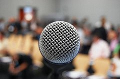 Microphone with blurred background