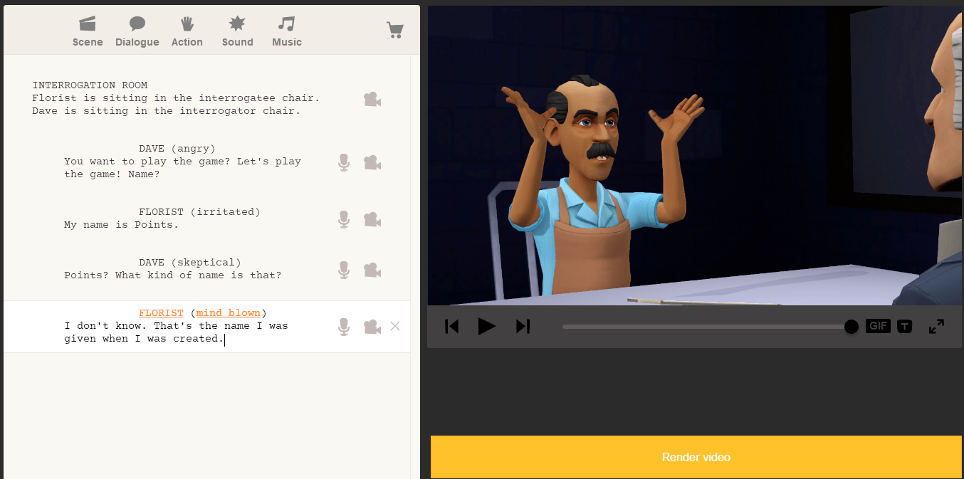 Creating a scene in Plotagon