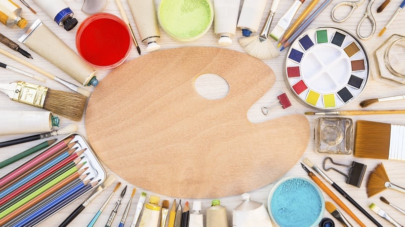 Art, art tools, draw, paint palette, painting, school, brush icon