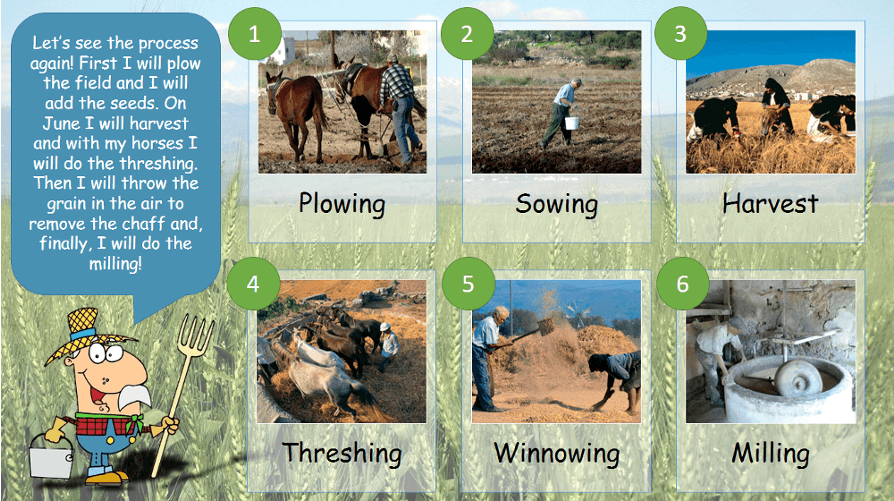 Image with the bread process in correct order
