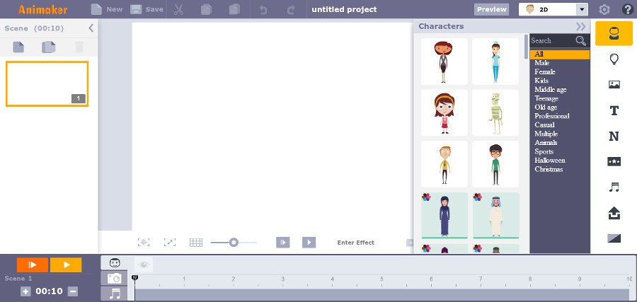 Animaker's Interface